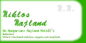 miklos majland business card